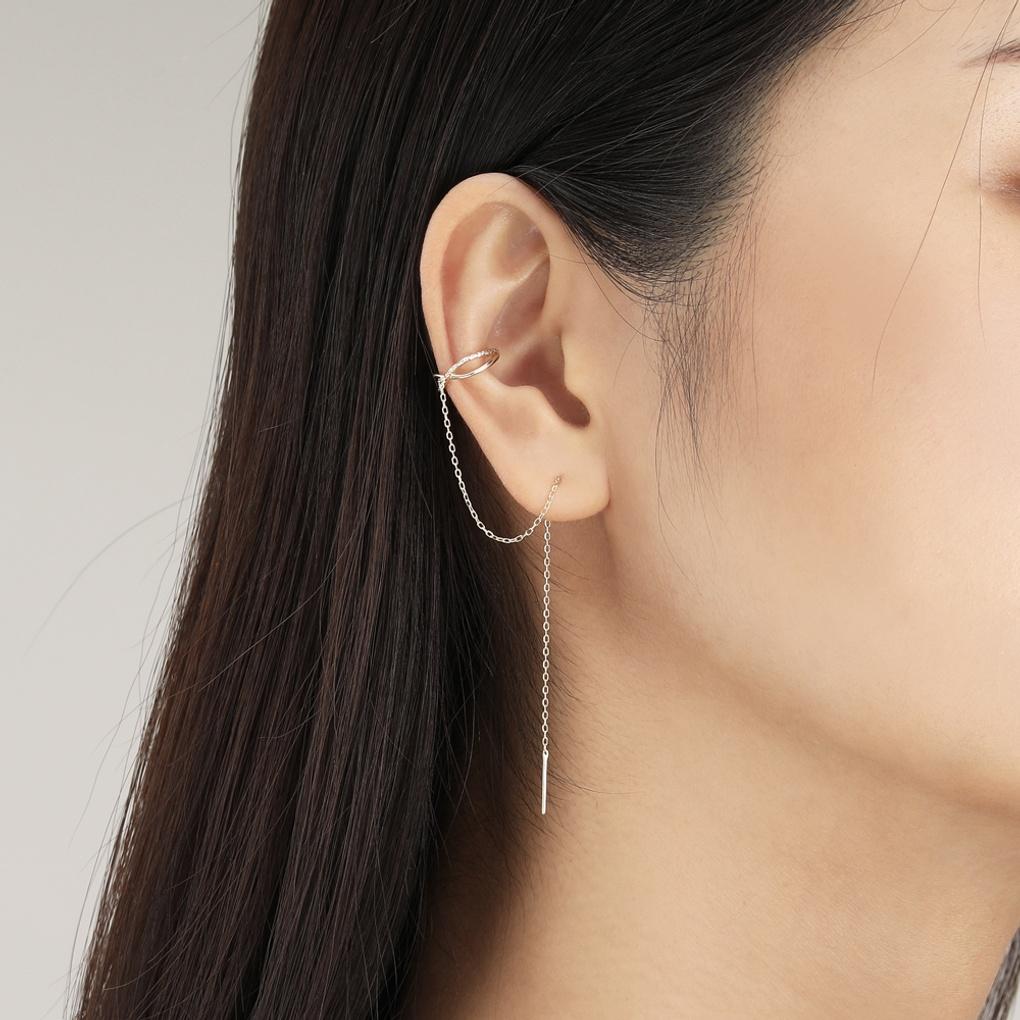 

LLOYD Довгий Ланцюжок Місячне Світло Ear Cuff Золоті Сережки LPTJ1053T 10k