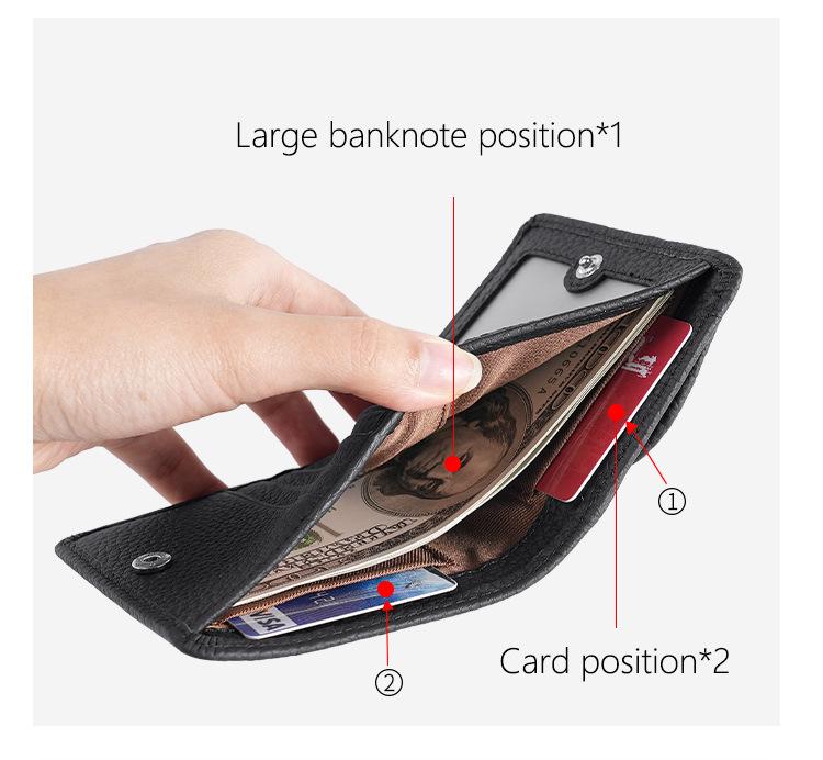 Women's Genuine Leather RFID Anti-Theft Multi-Card Wallet and Small Coin Purse