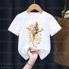 New Kids T-Shirt Girls Children Print Rhythmic Gymnastics Printed T-Shirt Girls Tops Cartoon Baby Clothes White Shirt Tops