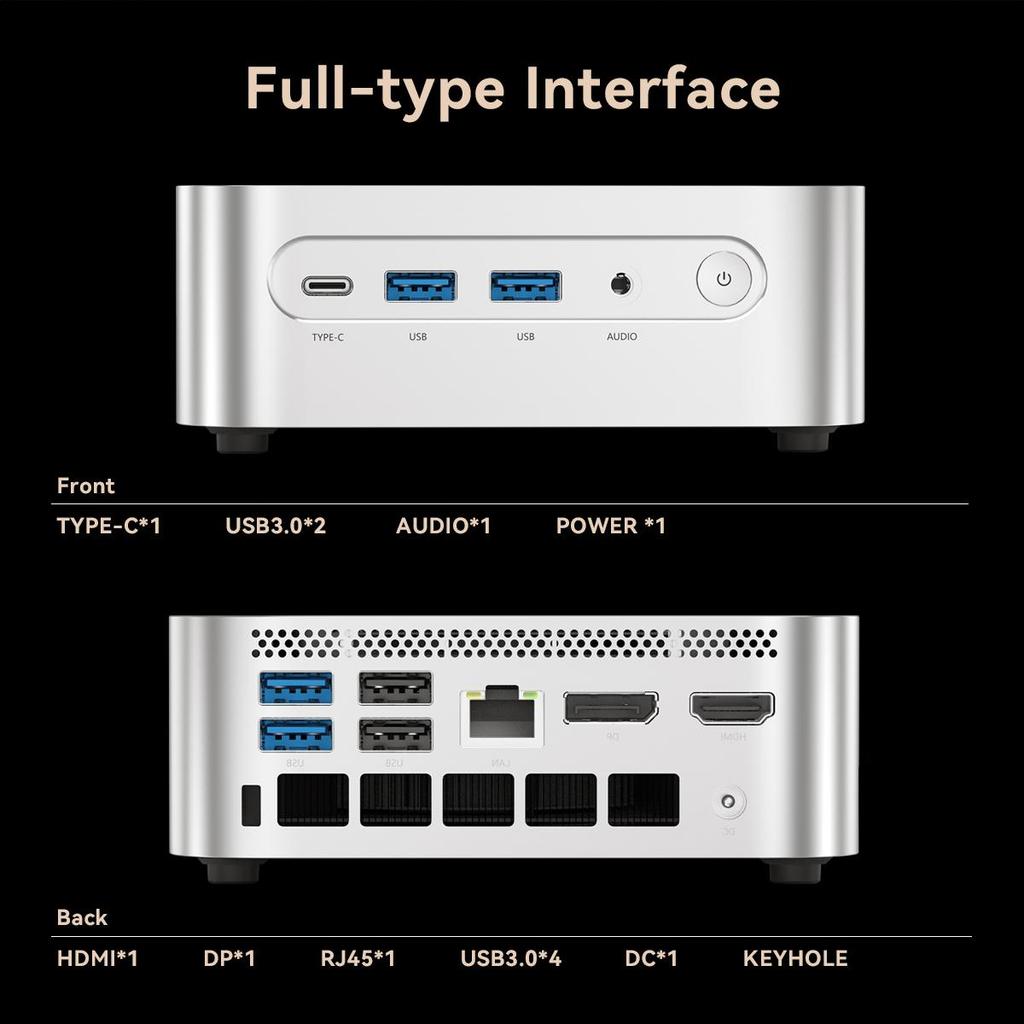 MLLSE Mini PC G10 AMD R7 H255 LPDDR5 24GB 1TB SSD 8 Cores Desktop Computer BT5.2 WIFI6 HDMI TYPE-C USB