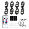 1/2/4/6/8Pcs Car Motorcycle Wireless LED Strobe Lights Decor Atmosphere Light with 8 Colors Rechargeable Lights Anti-Collision LED Warning Light