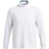 Solid Color Stand Collar Half Zip Long Sleeve Sweatshirt Men Sweatshirt White 1388715-100