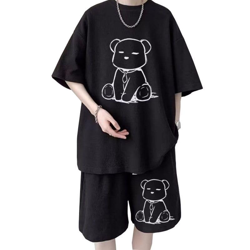 

KOTRBOY Summer Jersey Short Sleeve Top and Plus Solid Short Unisex Size Black Men s Set, Bottoms, Sizes, Pants, Color, Sweatshirt, Tracksuit, Sleeves,