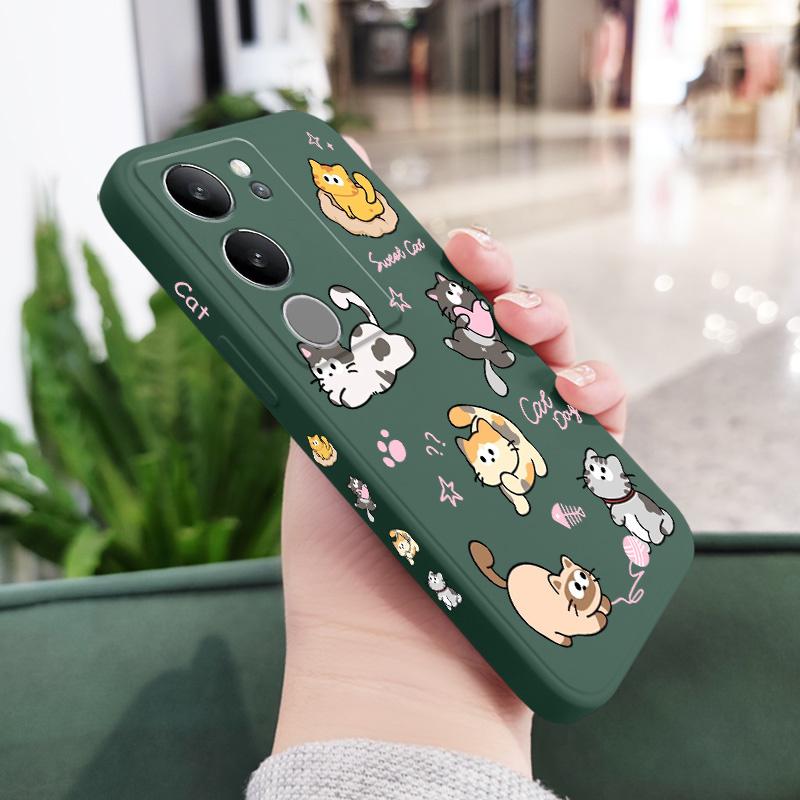 Cat String Ball Case For VIVO V29 V29E V27 V27E V25 V25E V23 V23E V21 V20 Pro 4G 5G Silicone Cover