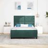 Box Spring Bed with Headboard Dark Green 140 x 190 cm Velvet