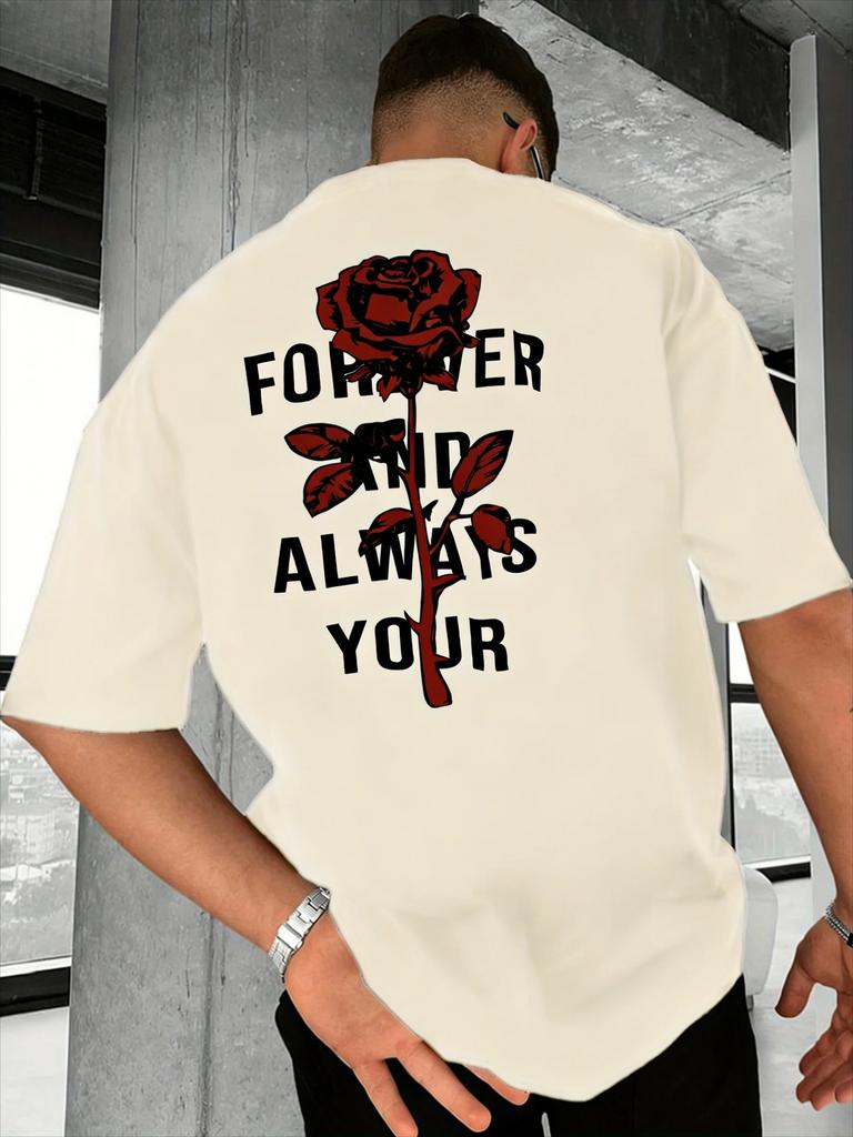 Roseprint Unisex Unisex Pure Cotton Tshirts Outdoor Street Casual Trendy Sporty Loose Comfortable Soft Summer Shortsleeve Clothes