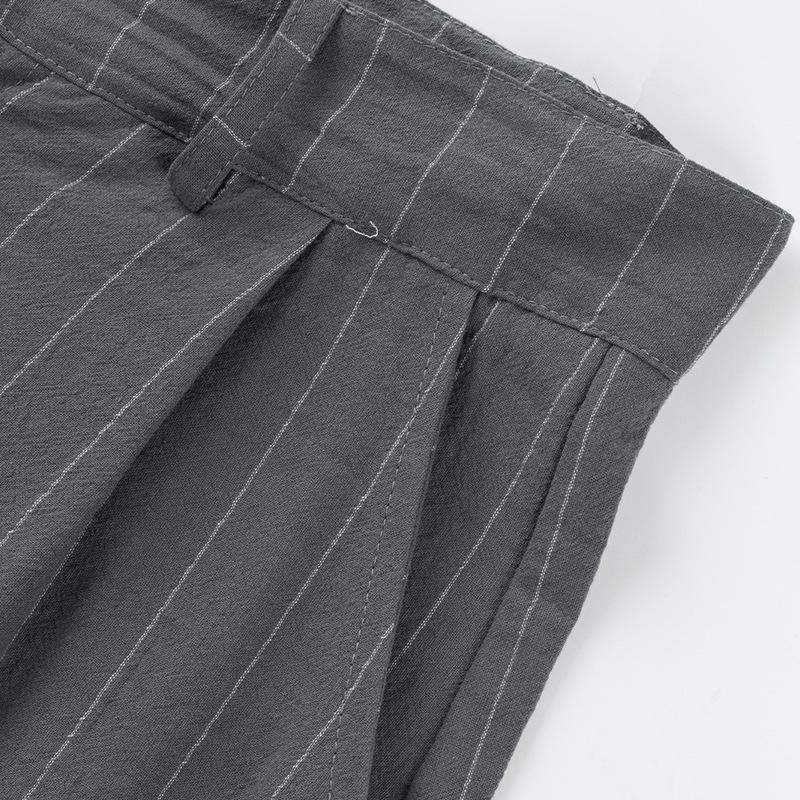 Spring and Autumn Thin Men's Casual Pants Striped Zipper Straight Versatile Simple Suit Pants