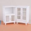 2Pcs/Set 1:12 1:6 Scale Miniature Dollhouse Bookcase Cabinet Set Mini Dollhouse Display Shelf Model Tiny Floor Storage Bookshelf Furniture Accessories