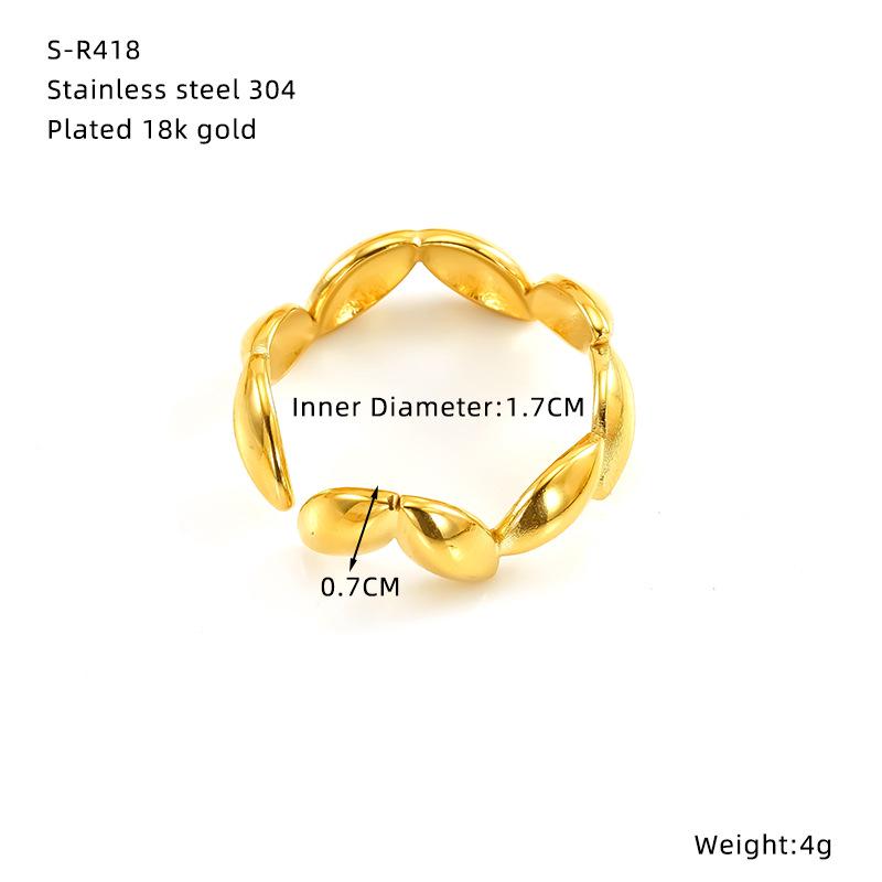 18K Luxury Titanium Steel Diamond Open Ring - Irregular High-End Design, Non-Fading