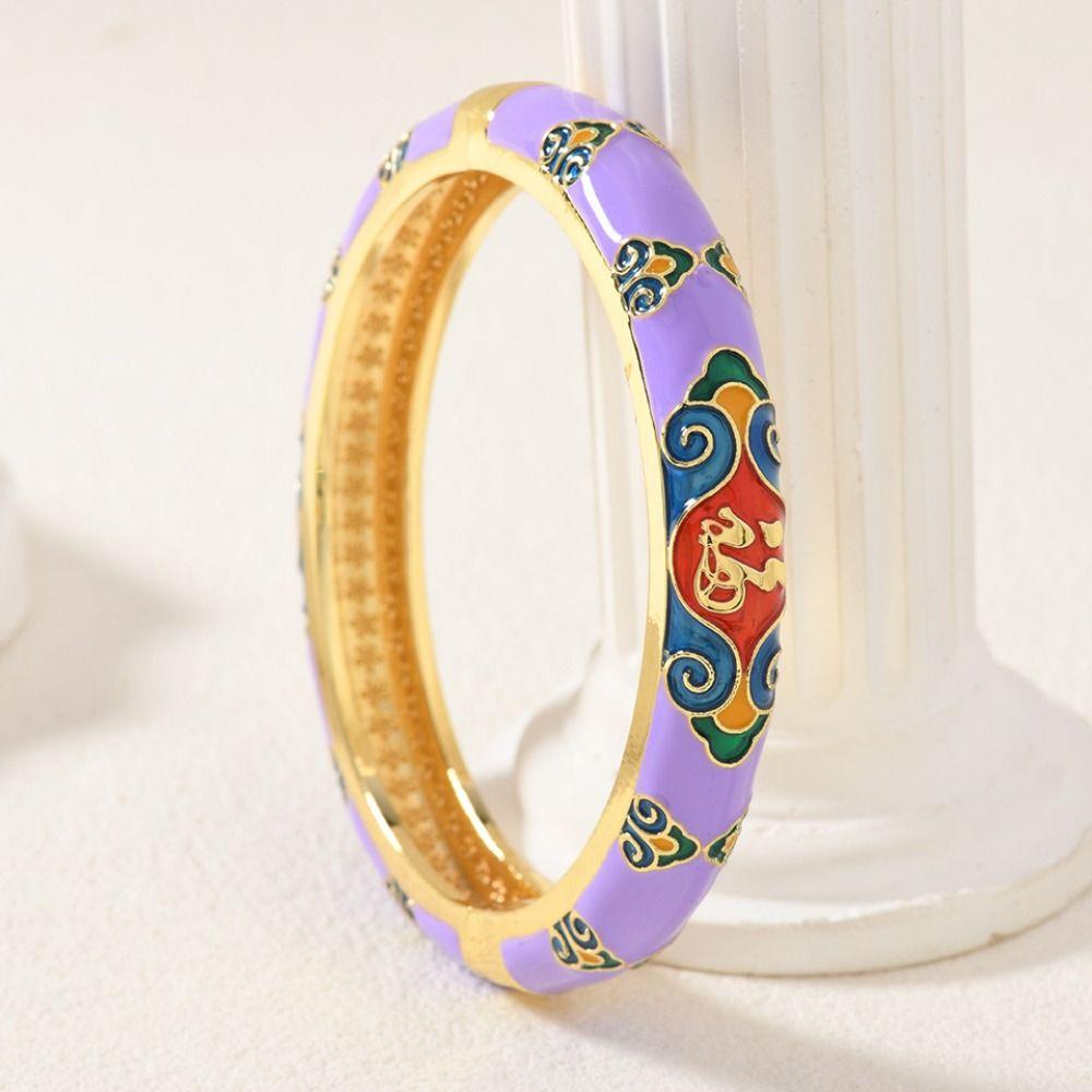 Traditional Vintage Cloisonne Bangle Double Bangle Women's Hand Bracelet  Girls