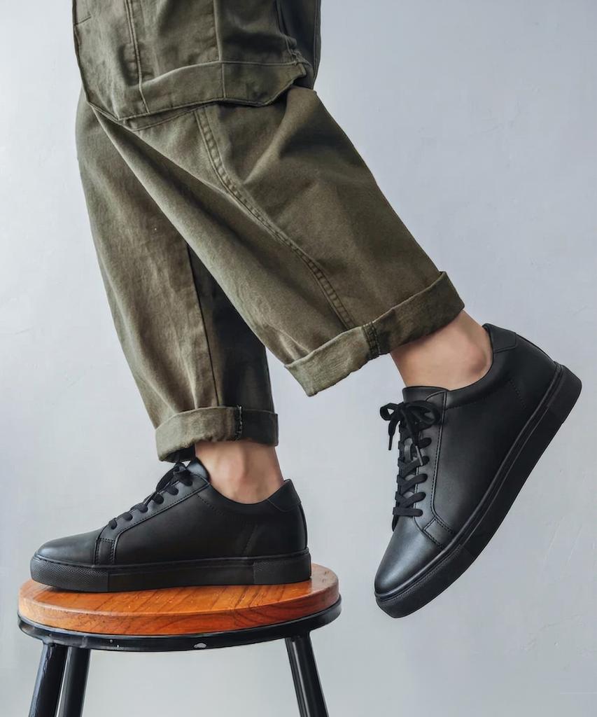 Thenopi Retro 6Cm Height-Increasing Sneakers All Black
