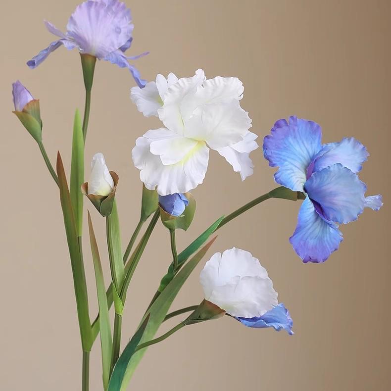 Alice Iris Artificial Flowers - Nordic Style Home & Hotel Decor, Soft Arrangement for Photography Background