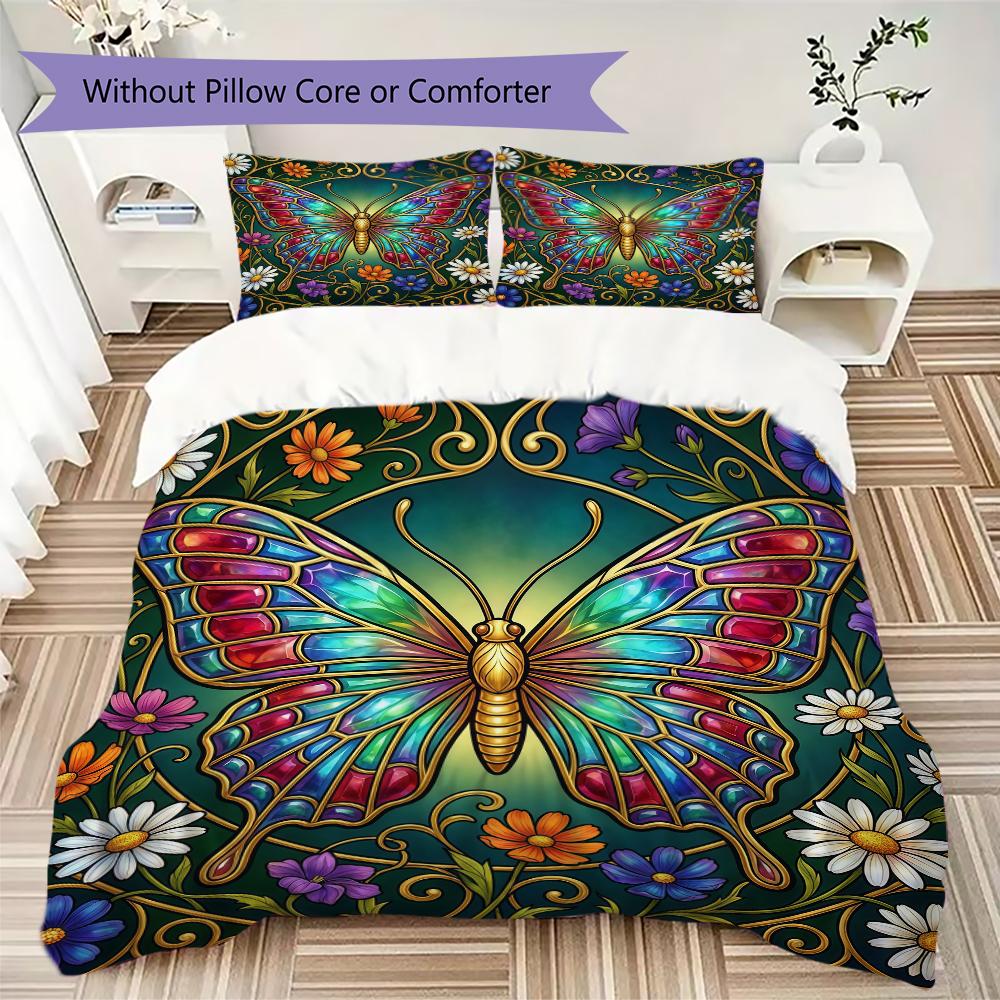Exotic Vibrant Flora Pattern Bedding uilt Set uilt Cover Pillowcase Home Decoration Birthday Gift (1 * duvet cover + 2 * pillowcase without core)
