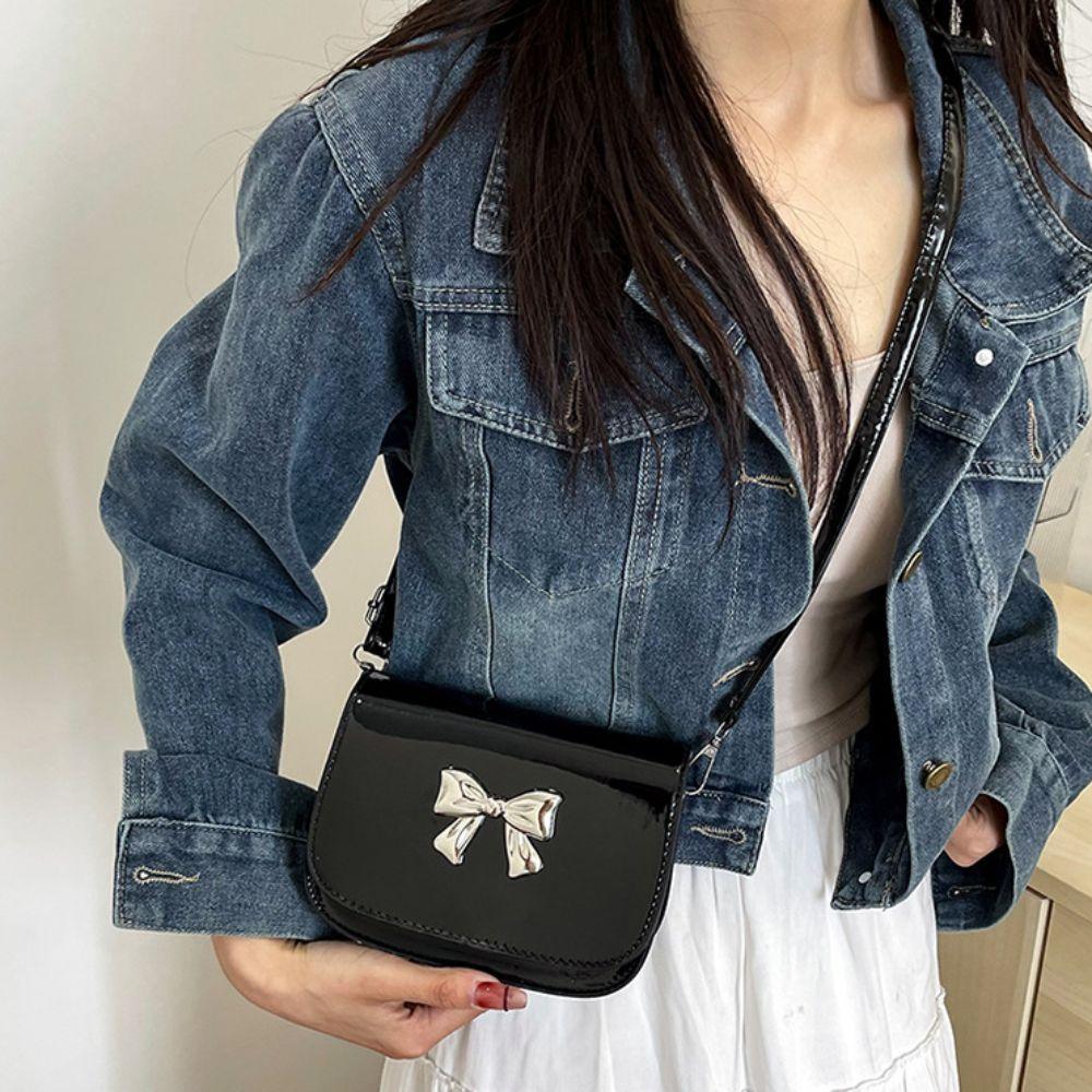 New Design Bowknot Armpit Bag Leather Y2k Small Handbag Fashionable Bow Crossbody Bag  Women