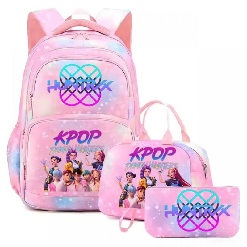 K-Pop Inspired Dual Compartment Backpack Teen Girls - Large Capacity 75L School Bag With Lunch Pouch Laptop Sleeve