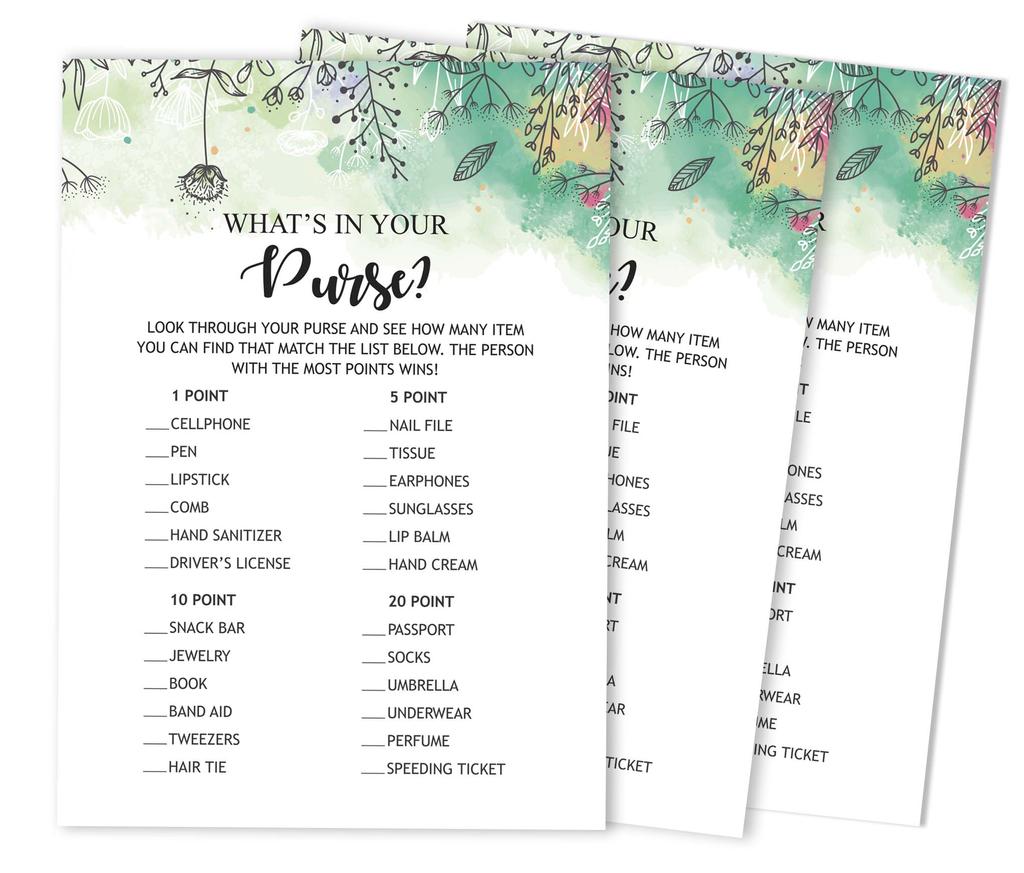 Inkdotpot Bridal Wedding Shower Bachelorette Party Bulk Blank Square Fill In Gift Ideas 50A  Greenery