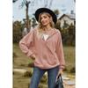Solid Color Pocket Long Sleeve Loose Hooded Zip Up Cardigan Sweatshirt For Women