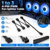 Multi-fan PWM Fan Splitter Cable 4Pin PWM Connector Practical Fan Extension Cable  Computer Case