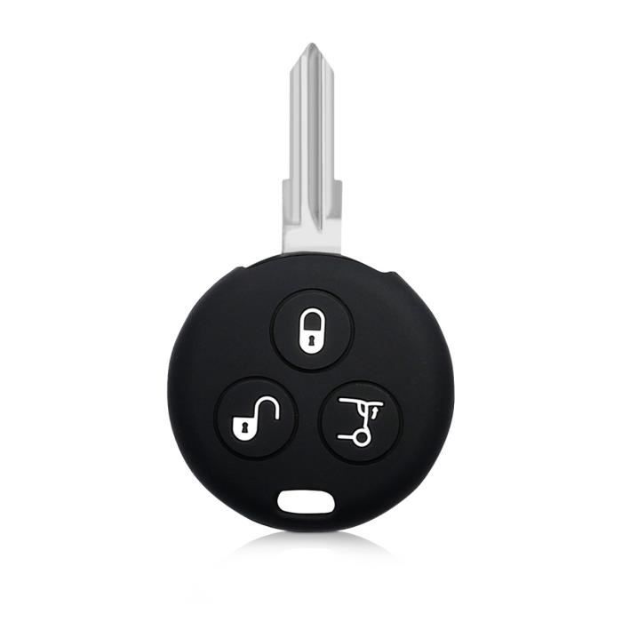 Electronique Embarquee - Accessoire Clé Voiture Coque Clef À Distance 3-bouton Silicone Noir Étui P