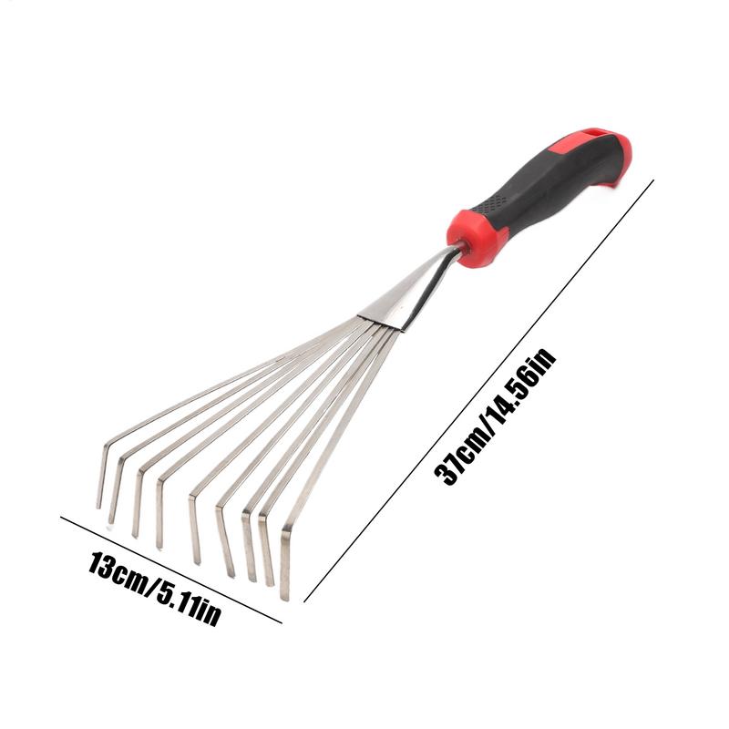 Hand Rake Small Garden Rake Hand Cultivator Tool Short Metal Soil Tiller Manual Weeding Gardening Tool For Planting Lawn Yard