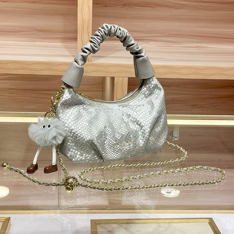 Luxury-luxurious, Niche-sized Handbag - Ruffled Cloud-shaped Bag, Single-shoulder Crossbody Bag with Chain Strap