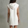 Women's Sleeveless Hooded Dress with Hem - Short Casual Summer Dress for Everyday Wear, Color Options