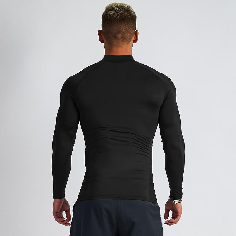 Muscleguys Herren Lauf-T-Shirts Herbst Kompression Fitness Enges Langarmshirt Joggen Gym Sportbekleidung Schnelltrocknende Sport-Rashguards