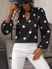 European and American New Polka Dot Print Long-sleeved Top