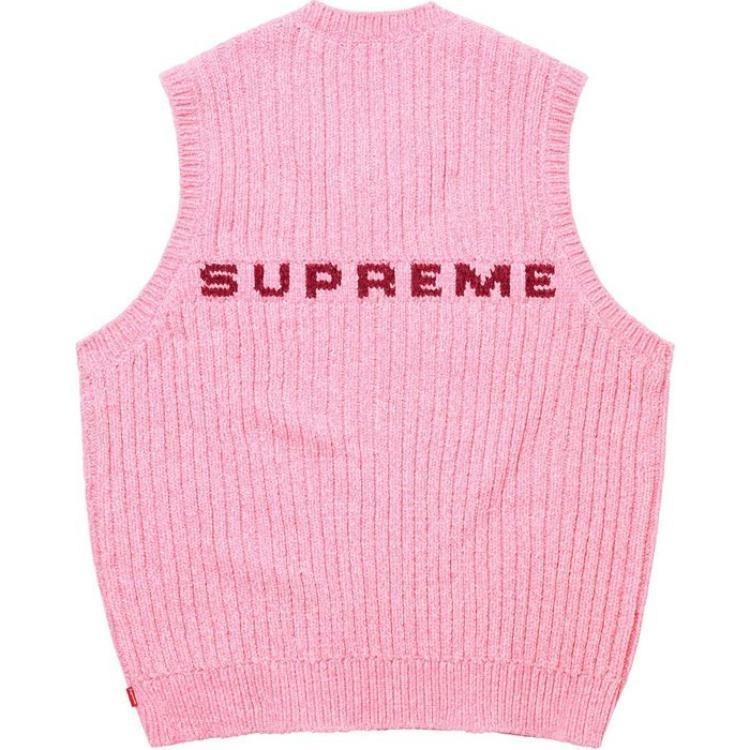 Supreme FW24 WEEK10 Chenille Sweater Vest Logo Unisex SUP-FW24-182