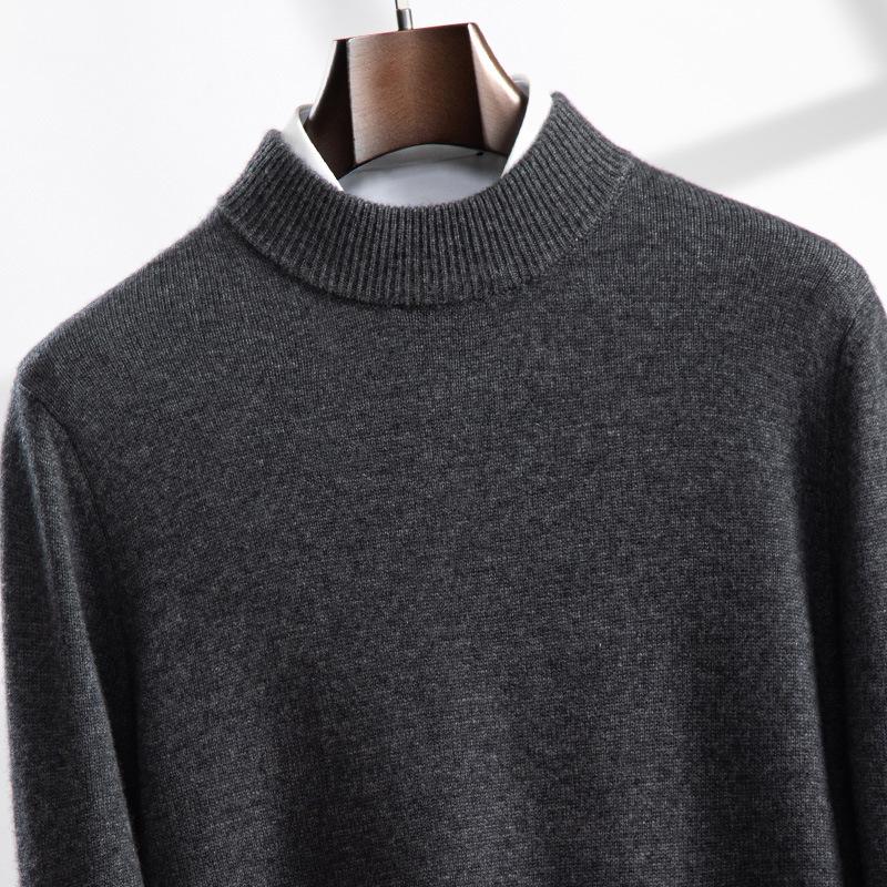 Cashmere sweater, semi-turtleneck sweater, loose and thickened long-sleeved bottomed knitted sweater, with a new top inside.