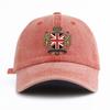 1pc UK Print Washed Baseball Cap for Adults,Minimalist Retro Style Casual Soft Adjustable Dad Hat, Perfect As Gift