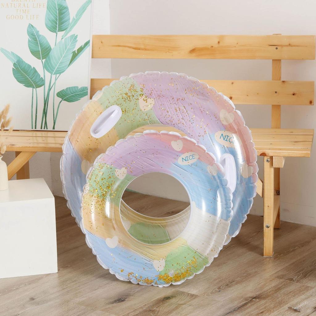 Float Floating Ring for Children Adults Swimming O Shape Glitter Cute Float Float Floating Device Stylish Swimming Summer Water Play Pool Beach River