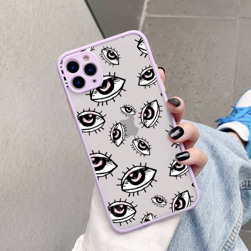 TOPLBPCS Eye Blue Evil Eye Print  for iPhone 7 8 Plus X XR XS 11 12 pro MAX Hard PC TPU Back Cover
