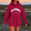 Women's Casual Hooded Long-sleeved Printed Letter Baseball Jacket Plus Velvet And Thick Warm Sweatshirt