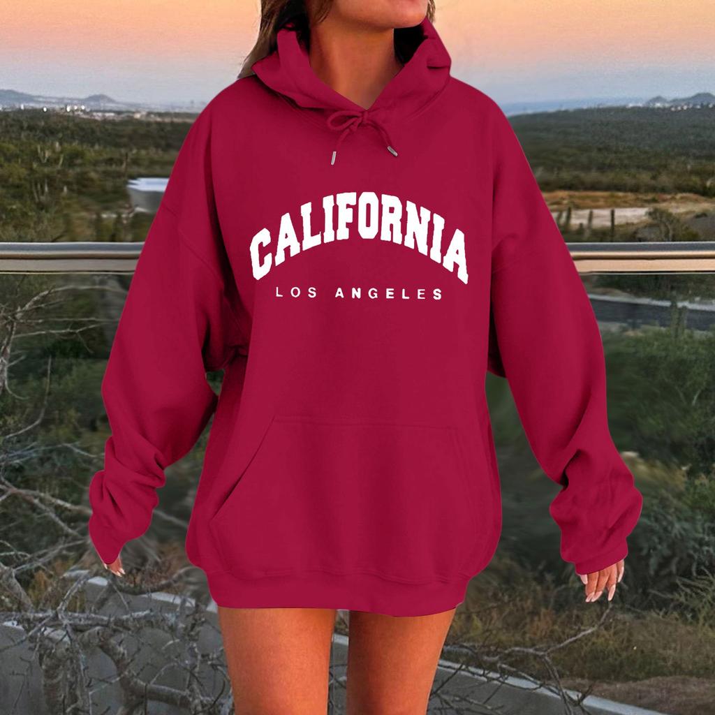 Women's Casual Hooded Long-sleeved Printed Letter Baseball Jacket Plus Velvet And Thick Warm Sweatshirt