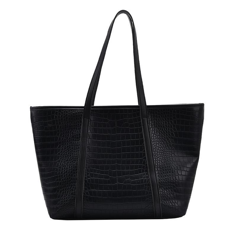 Pu Large Tote Bag For Women With Magnetic Closure And Stone Texture For Daily Use