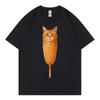 Corn Dog Cat Funny Meme T-shirts Women Clothing High Street Fashion Trend T Shirts Summer Casual Loose T-shirt