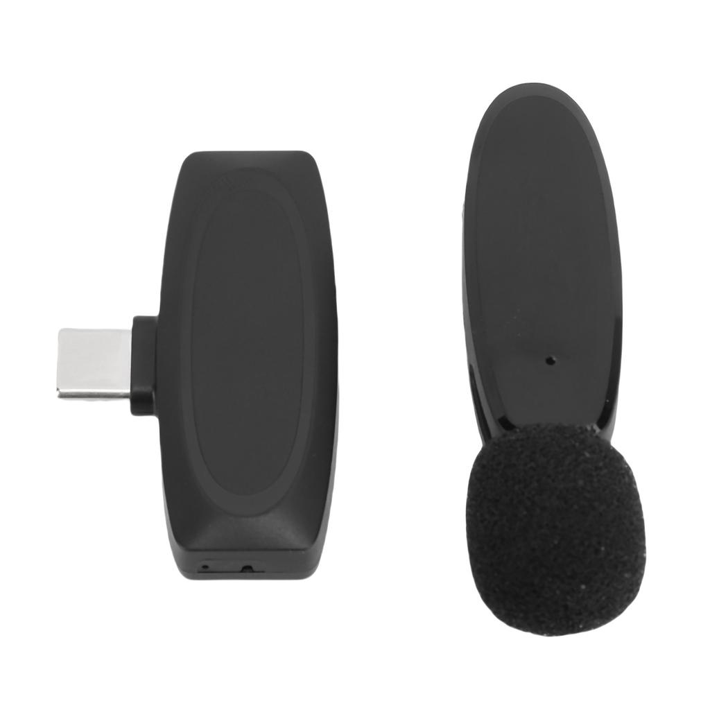 Wireless Lavalier Microphone Noise Cancelling 2.4GHz Omnidirectional Lapel Mic for Video Recording L
