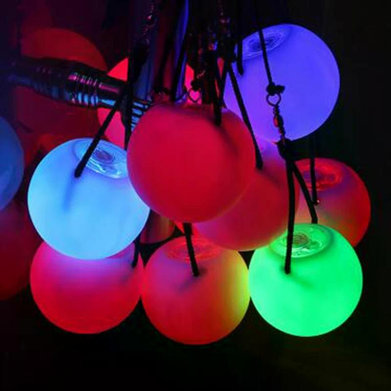 Pro LED Multi-Colored Glow POI Thrown Balls Light Up For Belly Dance Hand Props