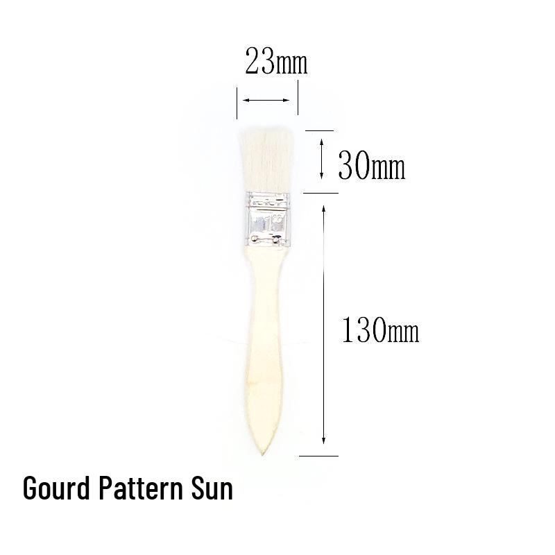 Wool Soft Bristle Barbecue Brush – Water-based Paint & Baking Brush with Long Handle, Available in Sizes 1-5 inches