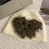Trendy Dog Knitted Plush Winter Hat For Women Soft And Warm Accessory Fashionable