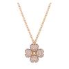 Latisha Flower Pendant Rose Gold Tone Four Leaf Clover Lucky Reversible Necklace Women Necklace Pink 5636489