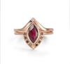 Hecheng Retro Geometric Diamond Color-Matching Wedding Proposals Ring