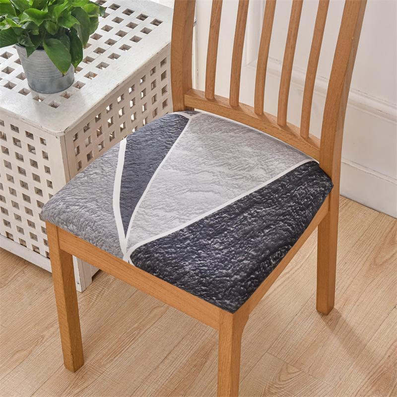 1Pc Elastic Chair Seat Cover Printed Spandex Dustproof Dining Room Chair Cushion Cover Anti Slip Chair  Cover