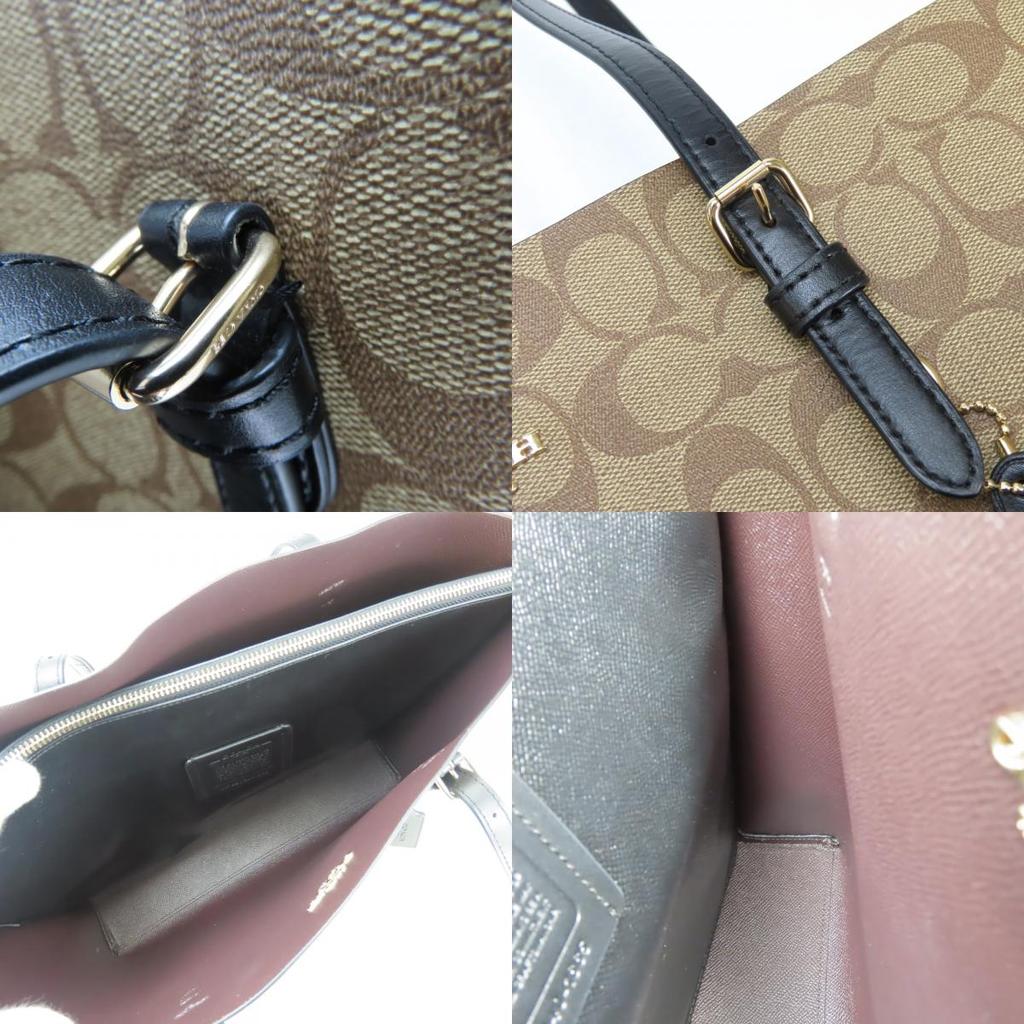Used COACH Tote Bag Signature 1665 PVC/leather Brown black casual