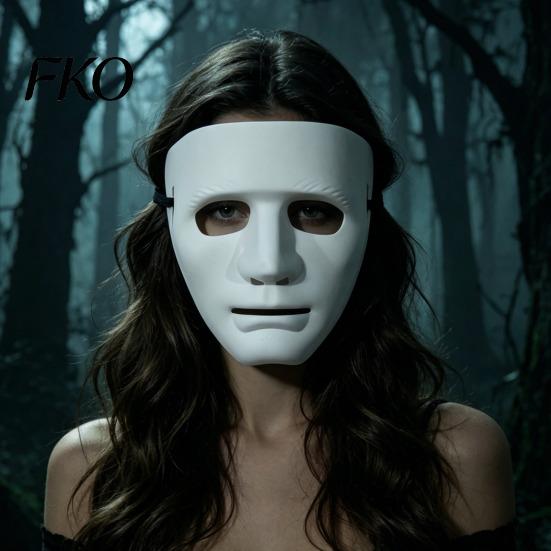 Halloween Mask for Hip Hop Dance Performance, Durable Hard Plastic Ghost Simple Design Face Cosplay, Breathable Unisex Prop Stage Shows