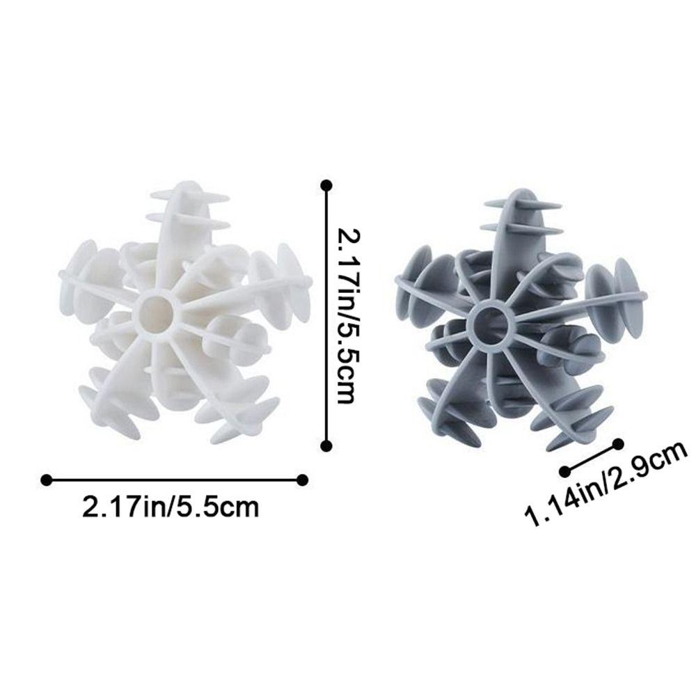4Pcs White Snowflake Laundry Balls Silicone Clothes Cleaning Ball Hair Remover Ball Washing Tools