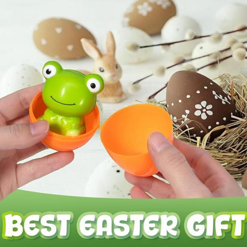 124 Pieces Slow Rebound Squeeze Animal Fidget Toys Prefilled Easter Eggs Bright Soft Prefilled Squishy Small Animal Toys