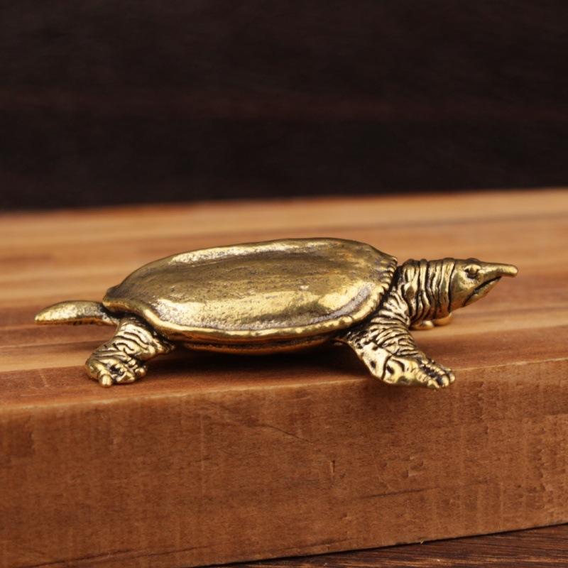 Retro Messing Schildkröte Ornament Statue Metall Tier Skulptur Home Büro Dekoration Ornament Tee Haustier Handwerk