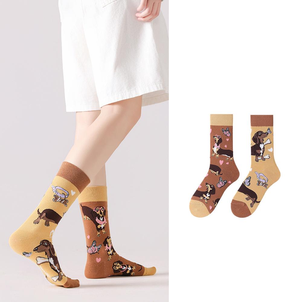 Unisex Trendy Cotton Mid-Calf Socks for Autumn/Winter - Sporty & Casual